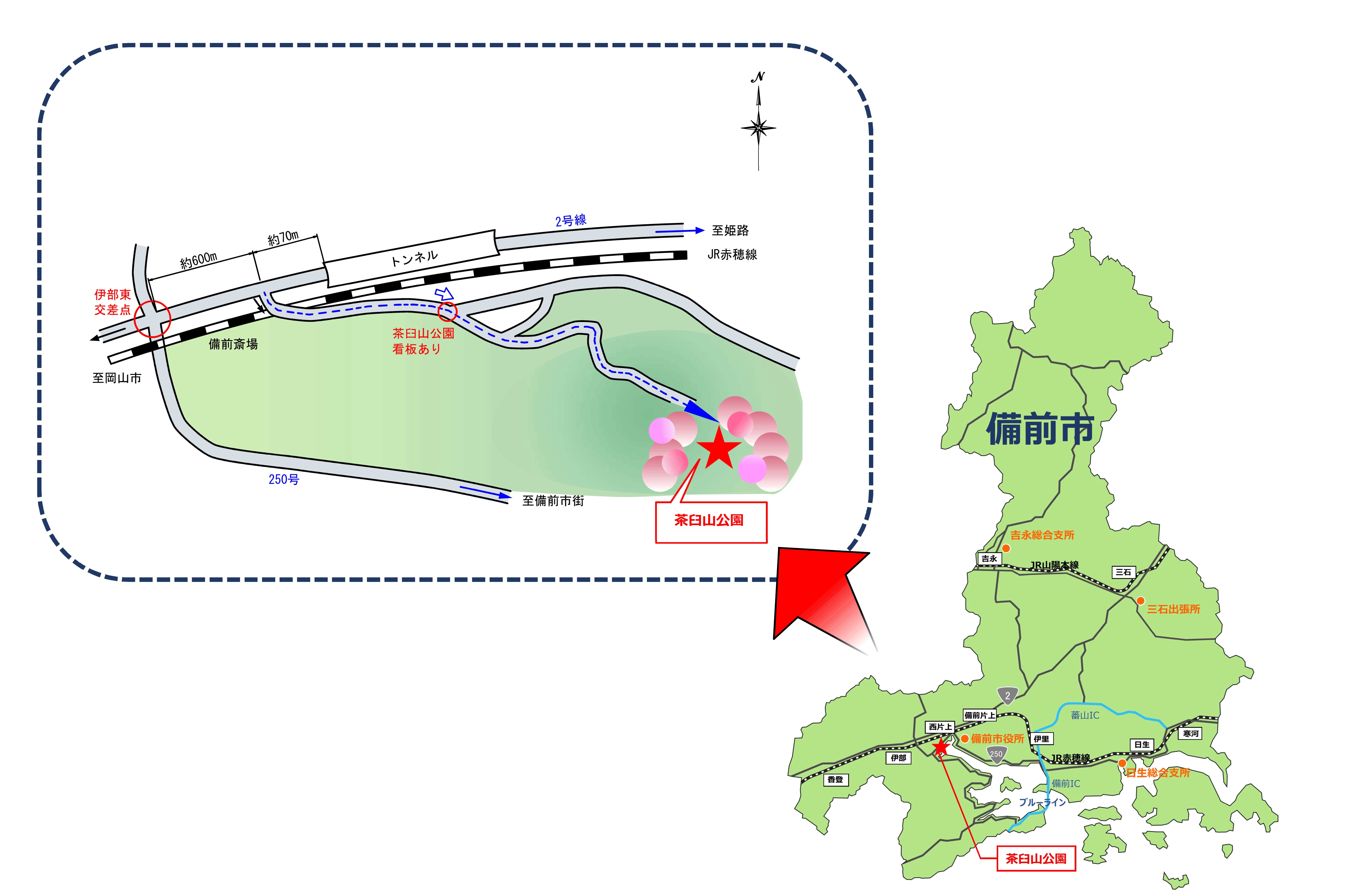 茶臼山公園案内図