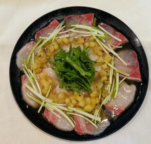 令和7年12月備前の味ぶりのカルパッチョ~キウイ酢ソース~