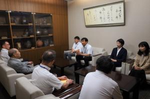 災害派遣出発式懇談
