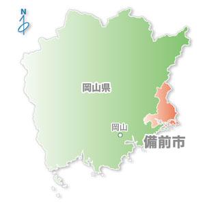 岡山県備前市の位置